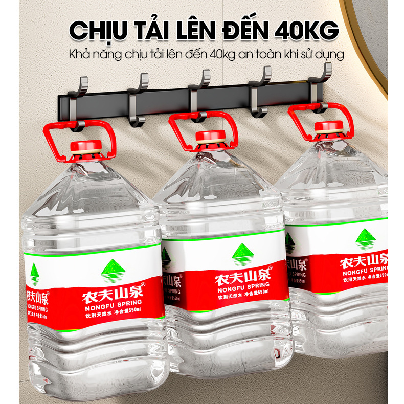 Móc treo dán tường treo quần áo, túi sách, vật dụng trong nhà RX04 Nhôm Anod không rỉ