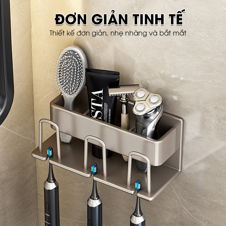 Kệ treo bàn chải và cốc đánh răng kèm cốc SQ-5268C