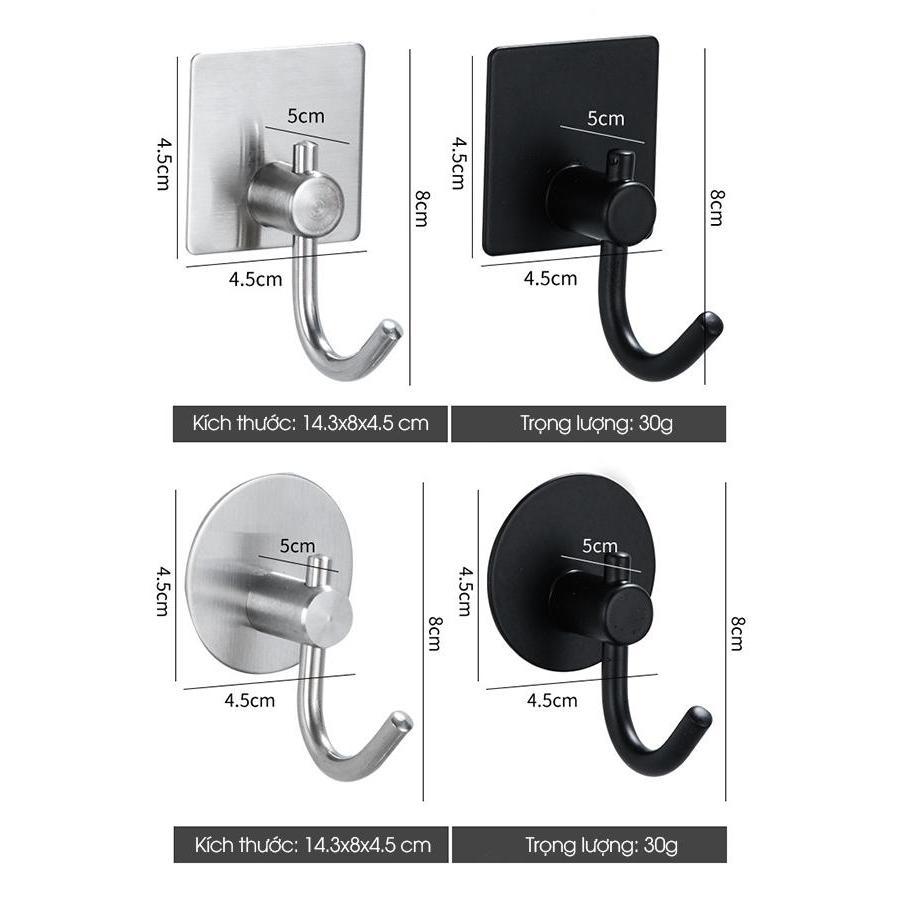 Móc dán tường móc treo đồ INOX 304 không rỉ IN02 | Lado Home