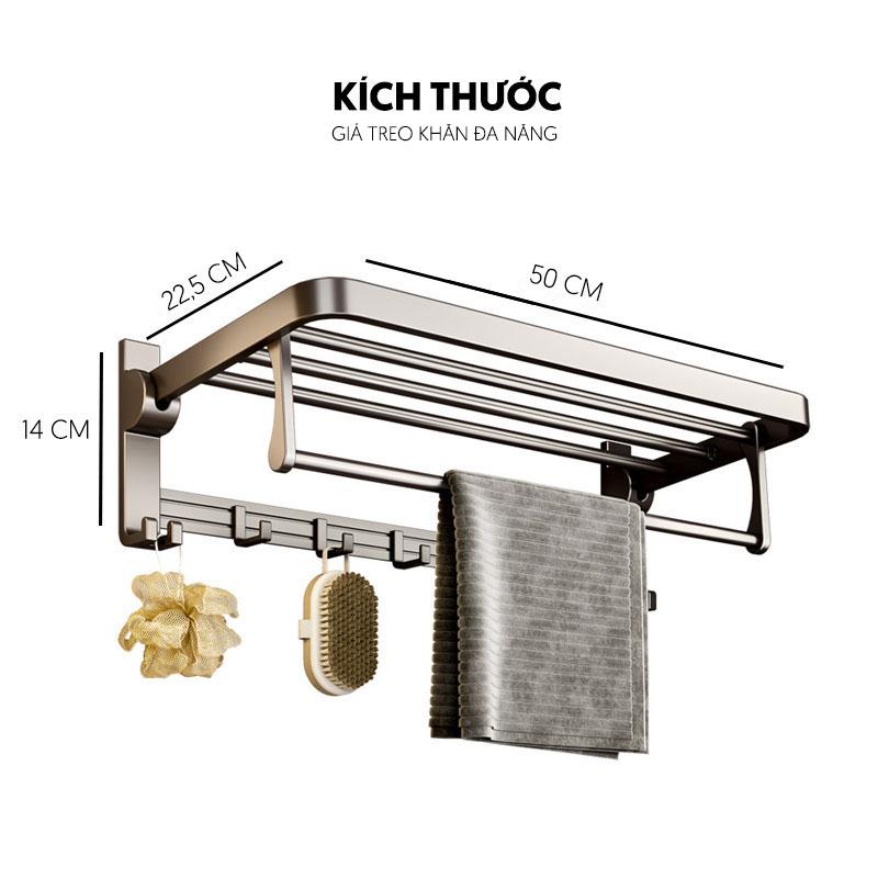 Giá treo khăn đa năng nhôm anod cao cấp SQ-6299