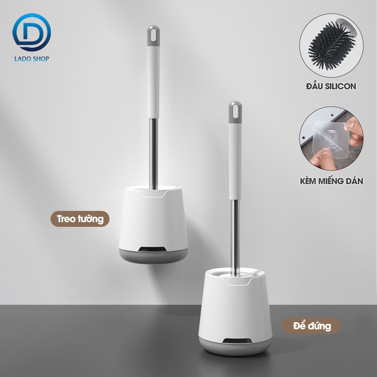 Cọ chà bồn cầu toilet đầu silicon LD-8101