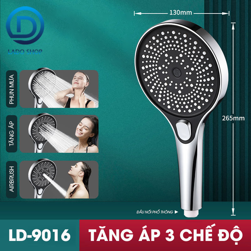 Vòi sen điều áp bản lớn 3 chế độ LD-9016, tăng lưu lượng nước và nút bấm dễ sử dụng