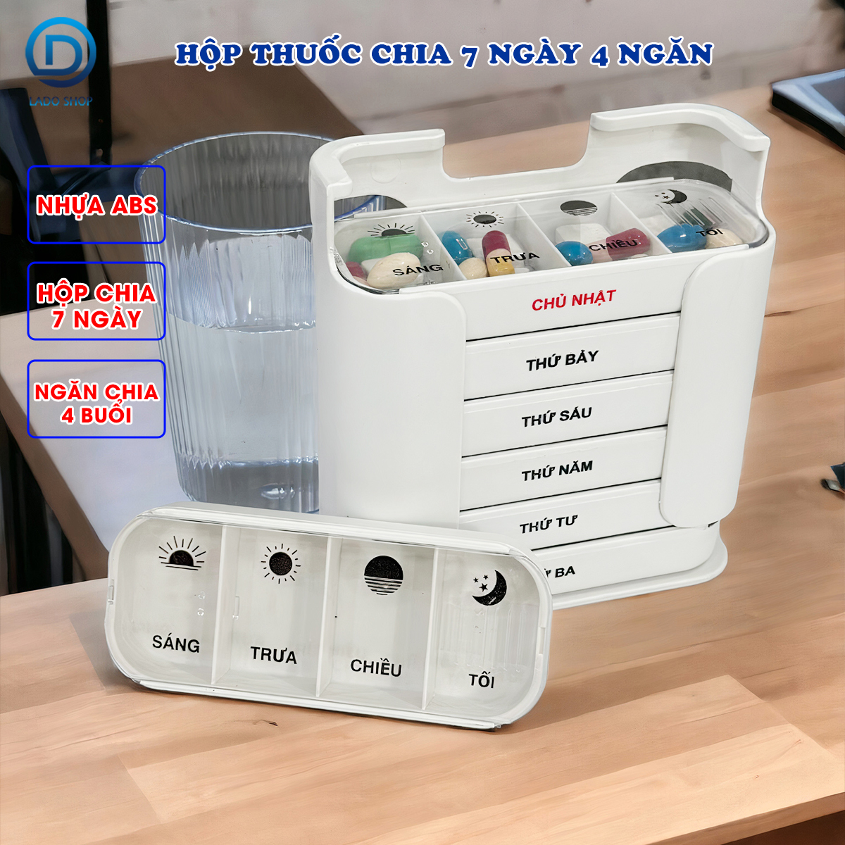HỘP CHIA THUỐC 7 NGÀY CỦA NHẬT CHẤT LIỆU AN TOÀN CHO SỨC KHỎE NGƯỜI DÙNG