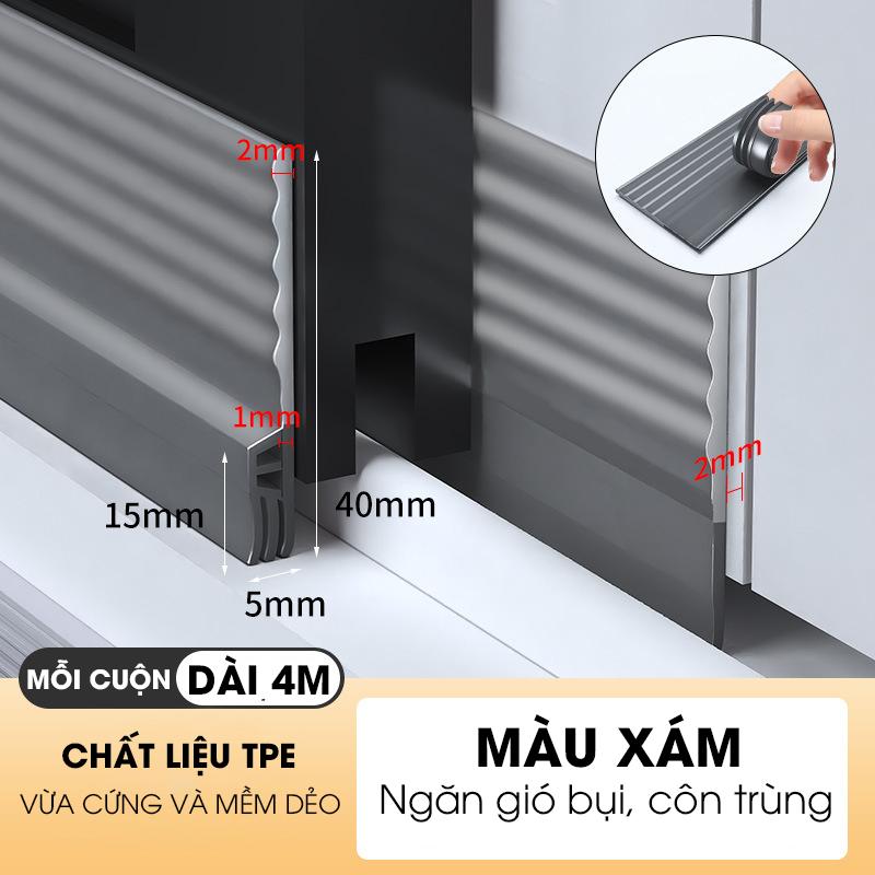 Chặn khe cửa sổ, cửa lùa, cửa sổ đường ray hoặc cửa đóng mở D1960 có sẵn keo dán giúp ngăn gió bụi, côn trùng và cách âm