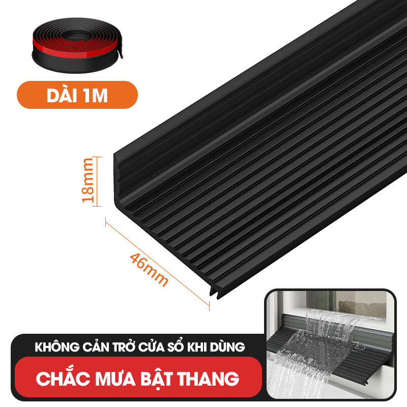 Chắn nước mưa cho cửa sổ ngoài trời D1999, cuộn dài 1m/2m tích hợp sẵn keo, giúp điều hướng ngăn mưa tạt và thấm