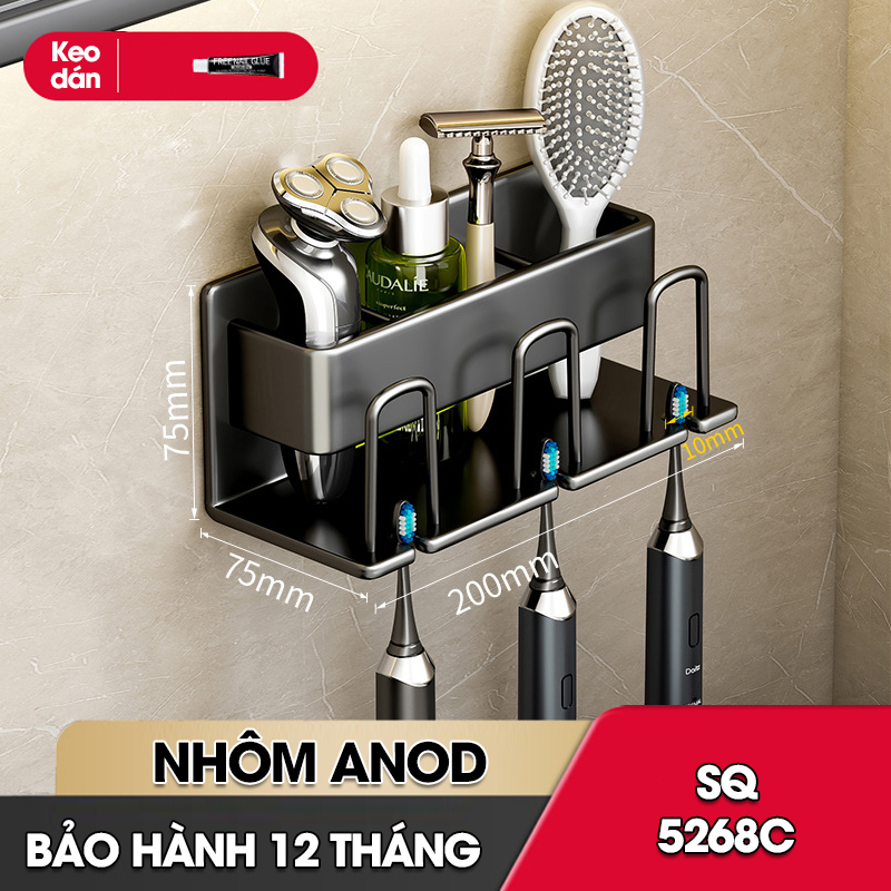 Kệ treo bàn chải và cốc đánh răng kèm cốc SQ-5268C