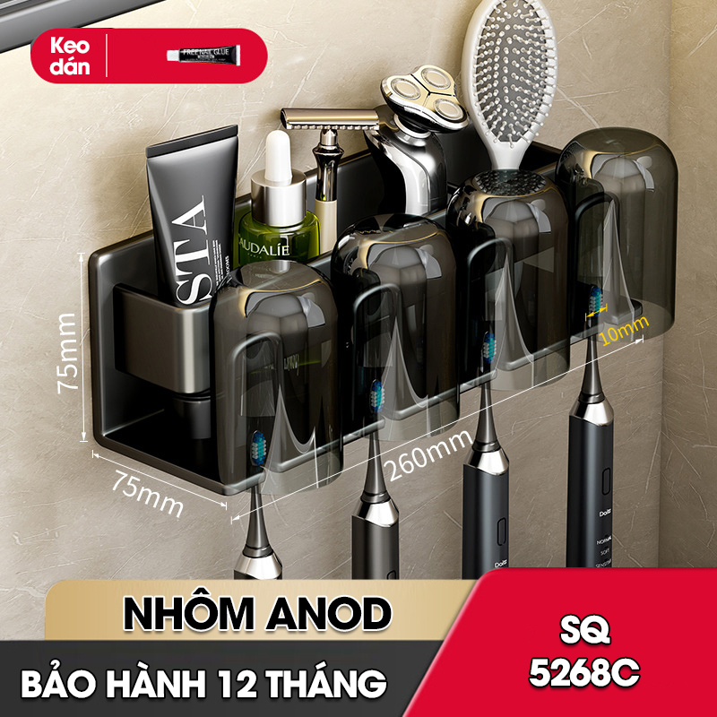 Kệ treo bàn chải và cốc đánh răng kèm cốc SQ-5268C