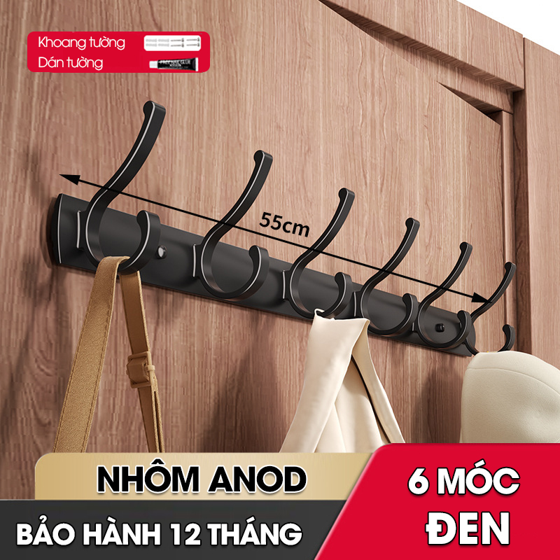 Móc treo tường RX14 Nhôm anod không rỉ, móc treo quần áo phòng ngủ, phòng khách, nhà tắm, nhà bếp, móc treo sau cửa
