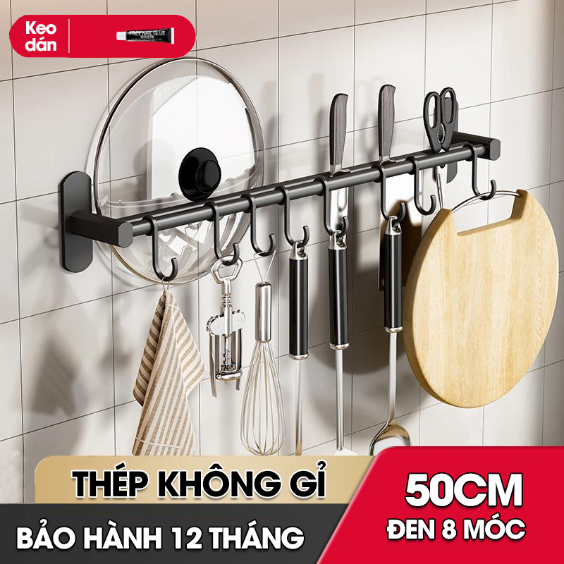 Móc treo nhà bếp đa năng có rảnh để dao và gác nắp nồi Nhôm Anod không rỉ RX08