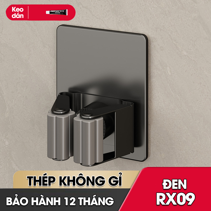 Móc kẹp cây lau nhà treo tường thép không rỉ RX09