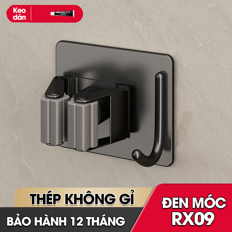 Móc kẹp cây lau nhà treo tường thép không rỉ RX09