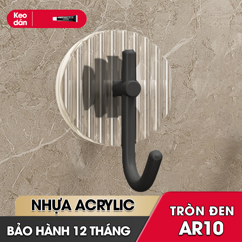 Móc treo khăn treo đồ decor phòng tắm vật liệu Acrylic cao cấp AR10 tặng kèm keo dán