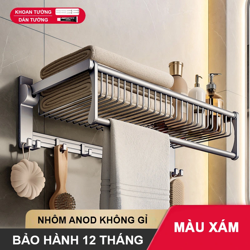 Giá kệ treo khăn đa năng nhôm anod SQ-6255
