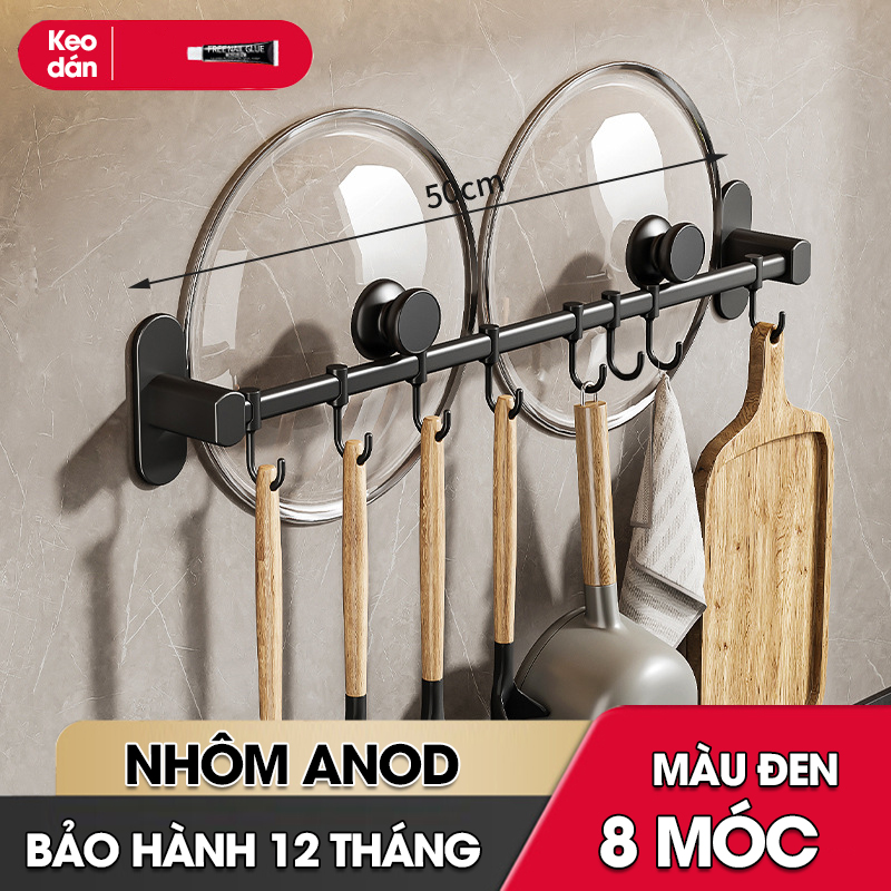 Móc treo nhà bếp đa năng có rảnh để dao và gác nắp nồi Nhôm Anod không rỉ RX08