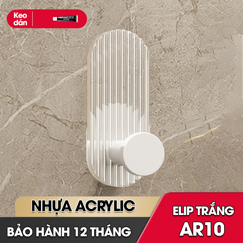 Móc treo khăn treo đồ decor phòng tắm vật liệu Acrylic cao cấp AR10 tặng kèm keo dán