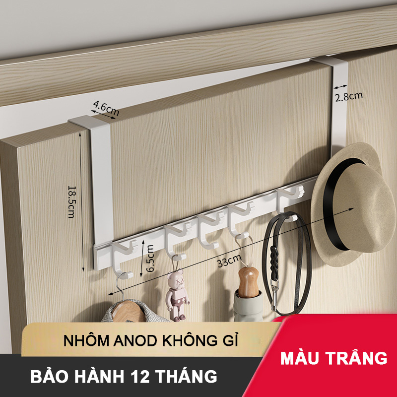 Móc treo sau cửa tiêt kiệm không gian SQ-RX05 nhôm anod