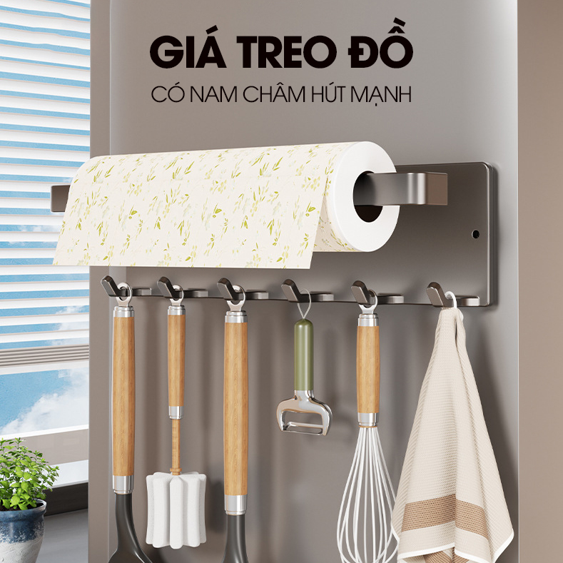Móc treo đồ nhà bếp bếp, treo màn bọc, móc treo giấy cuộn đa năng RX18