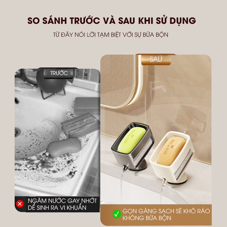 Khay đựng xà phòng để đứng kiểu mới LH-1937 đế hút chân không dể lắp đặt
