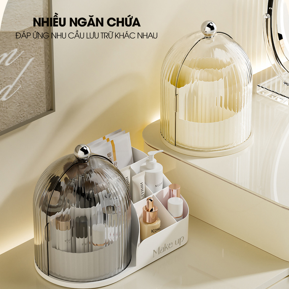 Hộp đựng cọ trang điểm, son môi, mỹ phẩn nắp xoay ngăn bụi JX2502