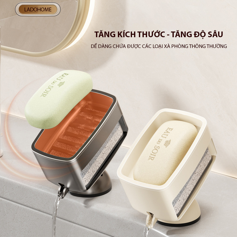 Khay đựng xà phòng để đứng kiểu mới LH-1937 đế hút chân không dể lắp đặt