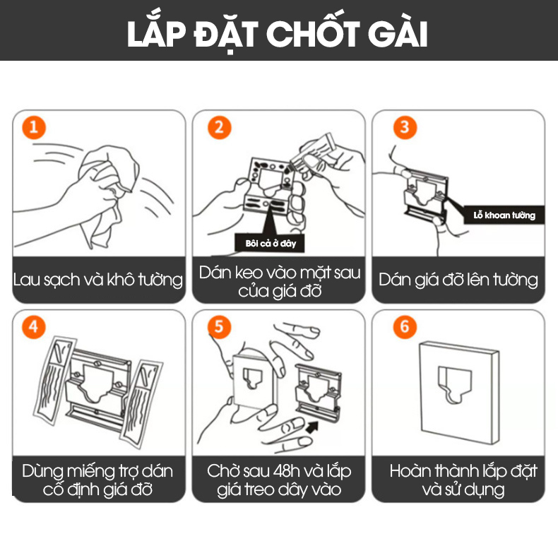 Dây phơi quần áo dây rút vô hình LH-6474 treo trong phòng tắm ngoài ban công ngoài trời dài tới 5.1m