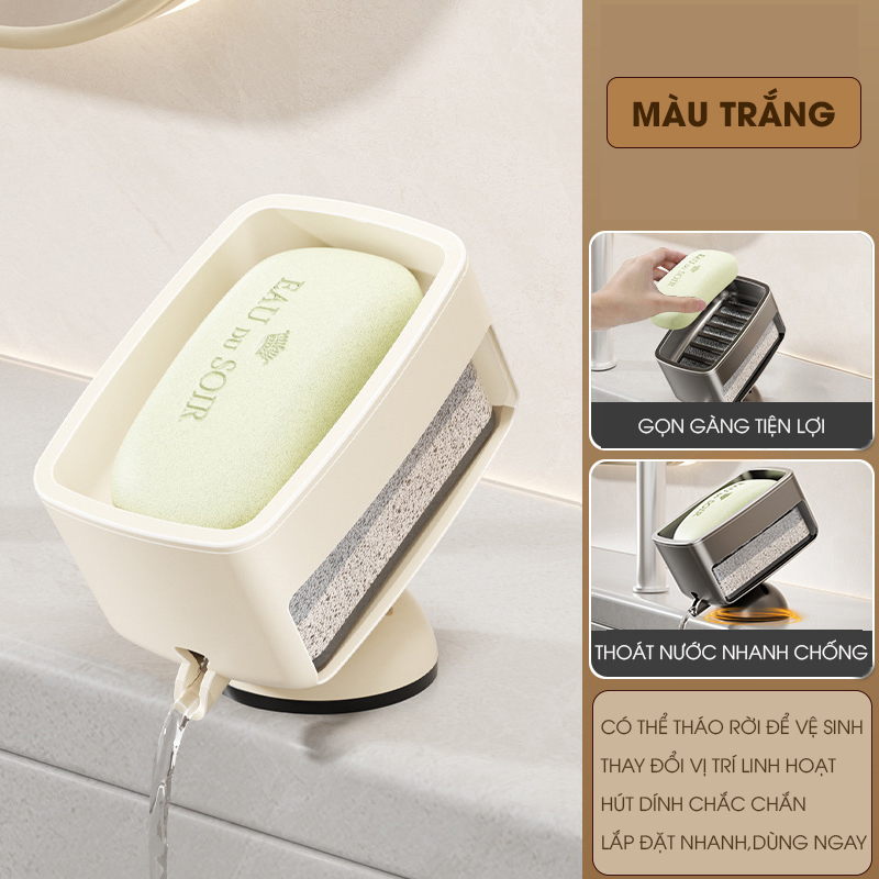 Khay đựng xà phòng để đứng kiểu mới LH-1937 đế hút chân không dể lắp đặt