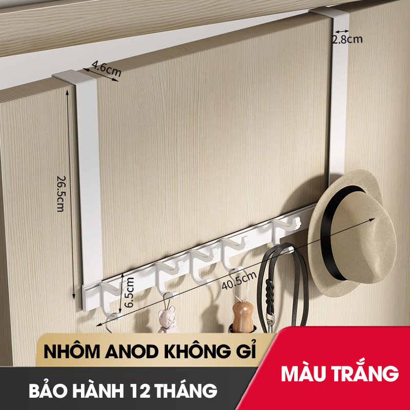 Móc treo sau cửa tiêt kiệm không gian SQ-RX05 nhôm anod
