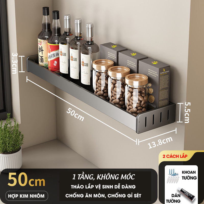 Kệ gia vị nhà bếp treo tường LD-5599 hợp kim nhôm không rỉ
