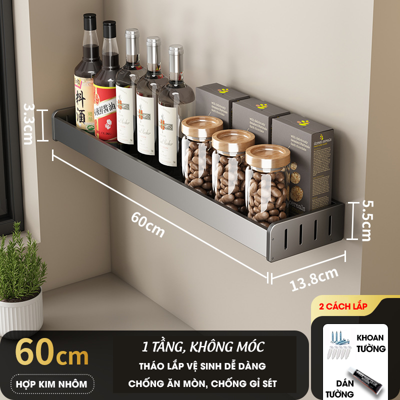Kệ gia vị nhà bếp treo tường LD-5599 hợp kim nhôm không rỉ