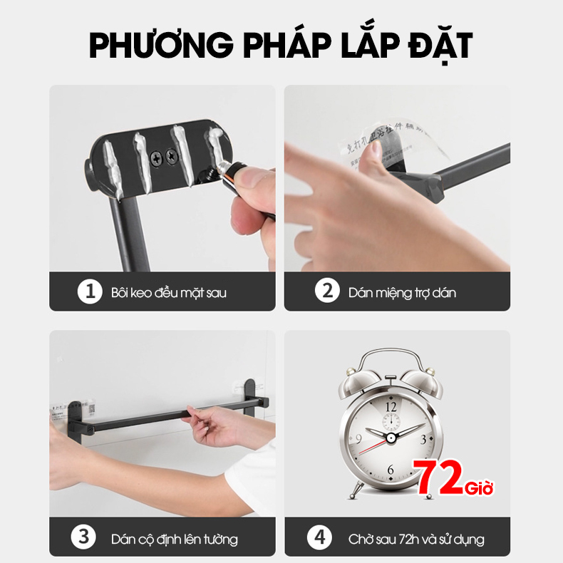 Giá để giày giá treo giày lên tường tiết kiệm không gian phòng tắm SQ-5266 Nhôm Anod không rỉ