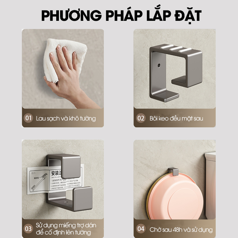 Móc treo thau nhựa, móc treo chậu rửa chén chậu giặt đồ RX12 thép carbon không rỉ