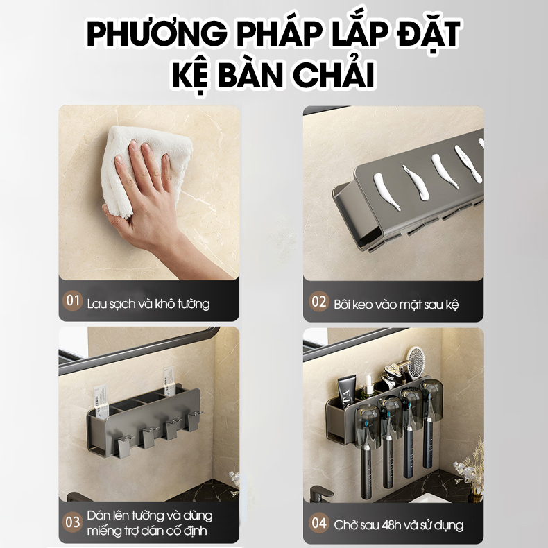 Kệ treo bàn chải và kem đánh răng có kèm cốc và dụng cụ nhã kem tự động LH-5478C
