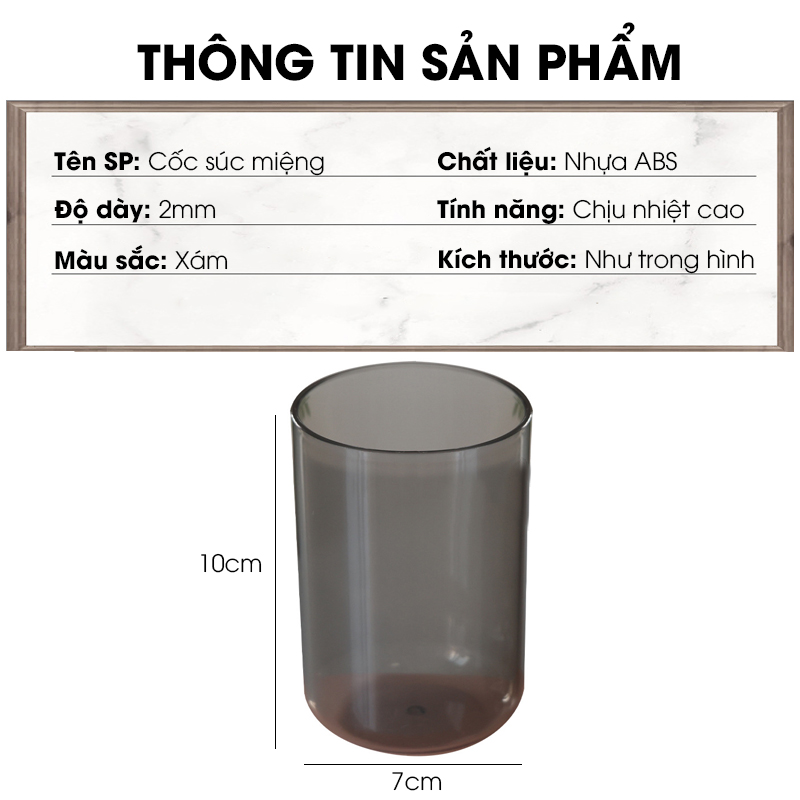 Cốc nước chịu nhiệt dày A04 cốc uống nước cốc xúc miệng