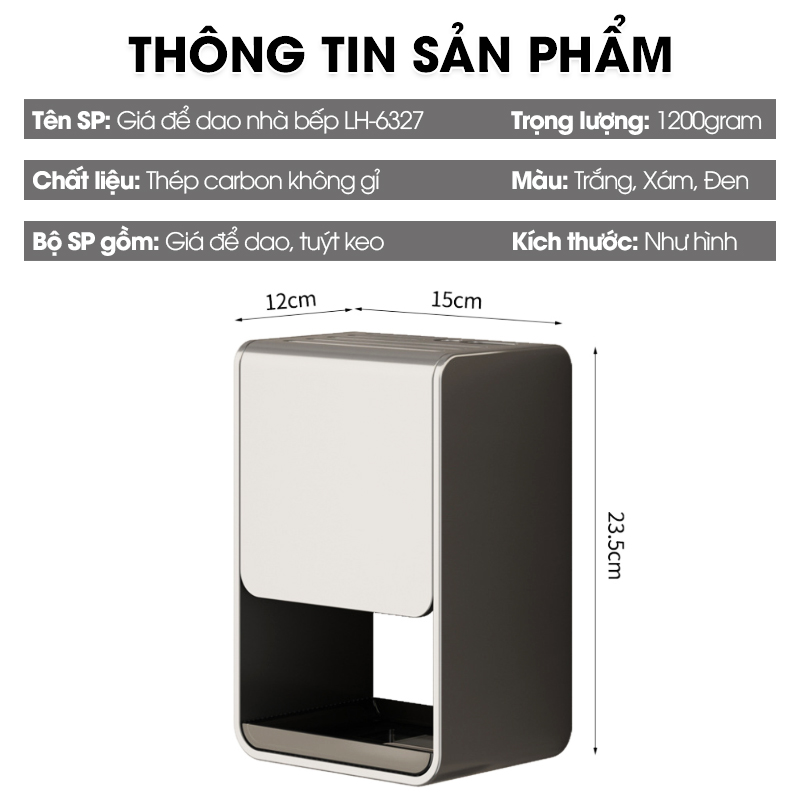Giá để dao kệ dao để bàn treo tường LH-6327 thép carbon chống rỉ
