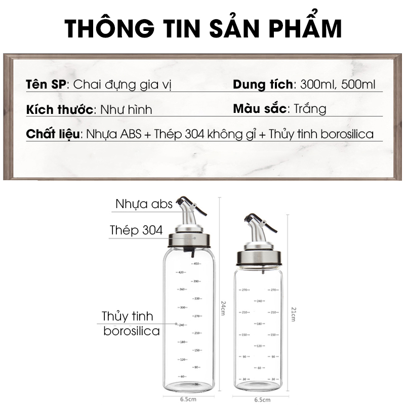 Chai đựng gia vị dầu ăn nước mắm loại cao cấp YH-002