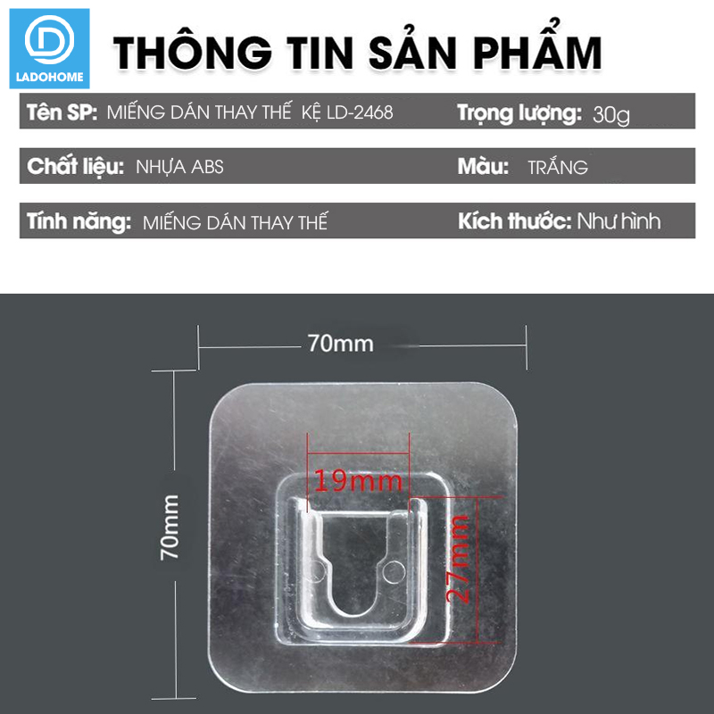 Miếng dán thay thế kệ đựng đồ rửa chén LD-2468