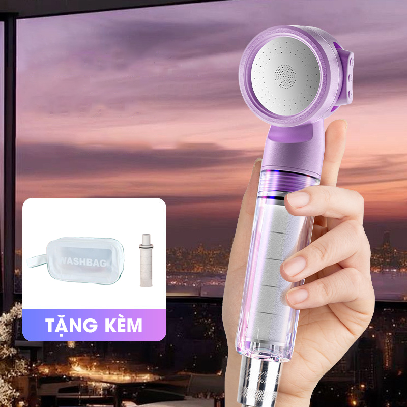 Vòi tắm hoa sen di động, vòi sen du lịch, vòi sen cầm tay có lõi lọc kèm túi đựng tiện lợi LD-9015