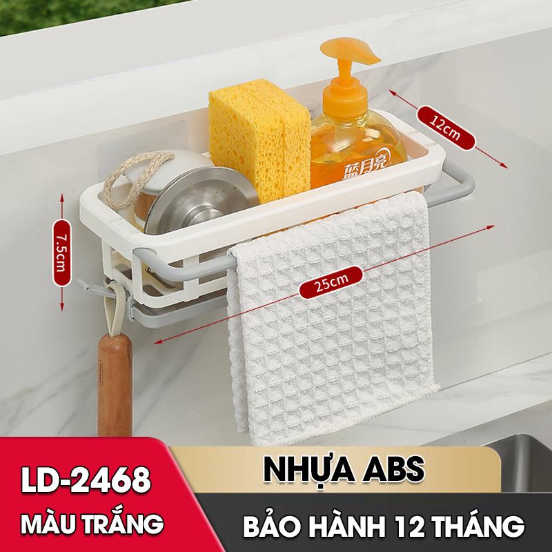 Kệ để dụng cụ rửa chén, giá để nước rửa chén bát treo tường có khay hứng nước LD-2468