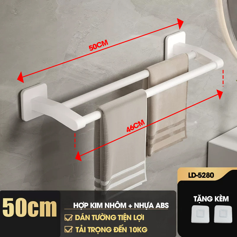 Giá treo khăn nhà tắm LD-5280 hợp kim nhôm không rỉ