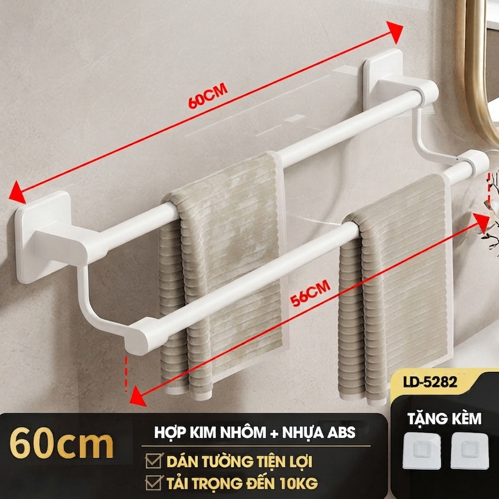 Giá treo khăn nhà tắm LD-5282 hợp kim nhôm không rỉ