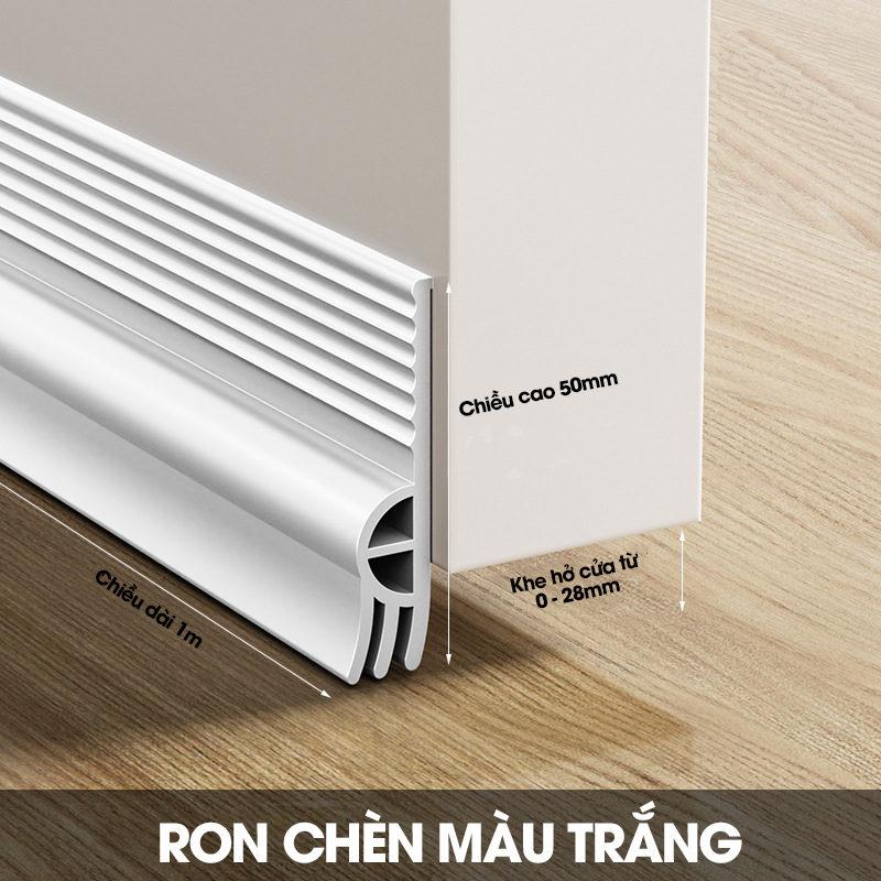 Ron chặn khe cửa dán một bên phiên bản nâng cấp 3 lớp giúp ngăn bụi gió và cách âm, tích hợp sẵn keo dán dể dàng lắp đặt