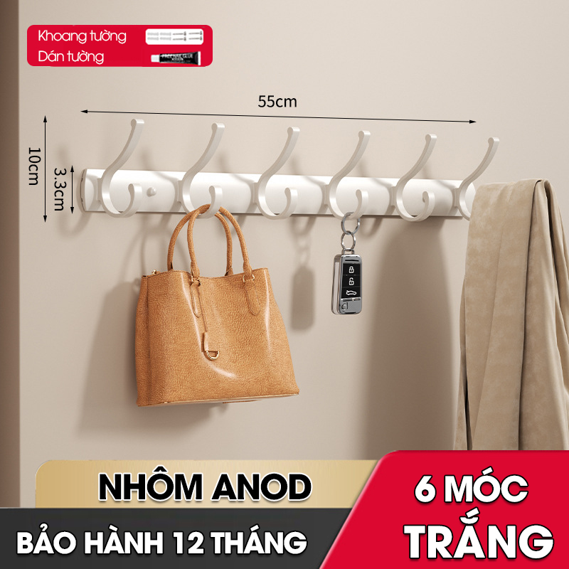 Móc treo tường RX14 Nhôm anod không rỉ, móc treo quần áo phòng ngủ, phòng khách, nhà tắm, nhà bếp, móc treo sau cửa