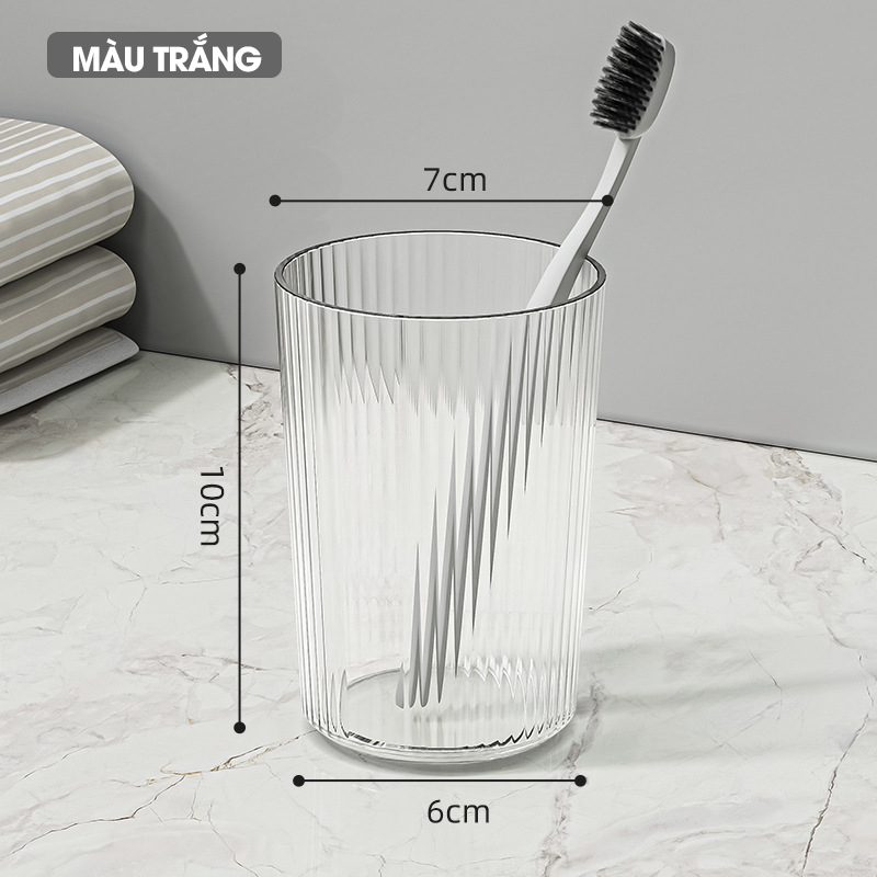 Cốc nước súc miệng, cốc đánh răng, ly uống nước A01 nhựa PET trong suốt