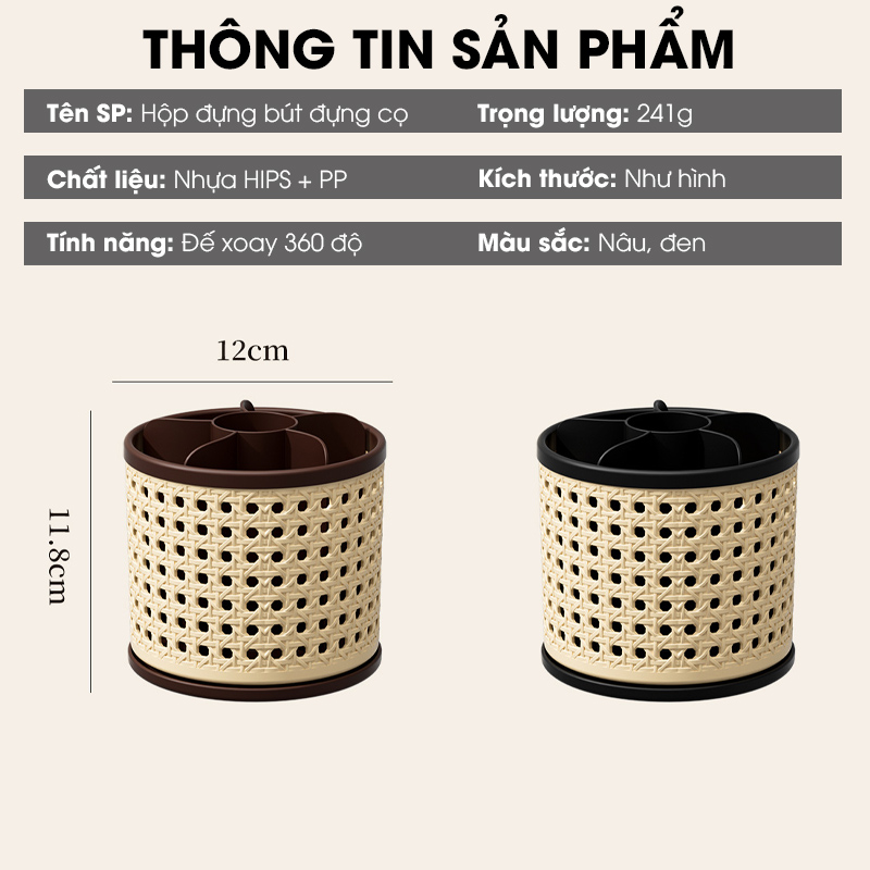 Hộp đựng bút, ống đựng cọ trang điểm chia ngăn JLG25054