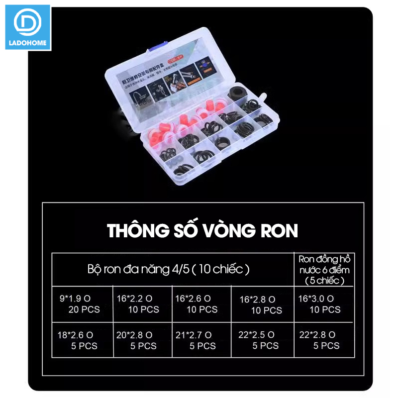 Bộ dụng cụ sửa chữa và thay thế ron gioăng cho vòi nước nhà bếp nhà tắm, thiết bị vệ sinh