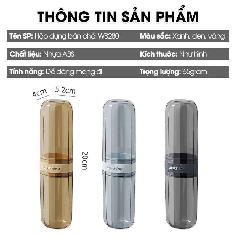Hộp đựng bàn chải đánh răng, kem đánh răng, hộp đựng muỗng đũa cá nhân khi đi du lịch W8280