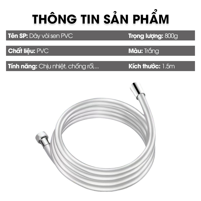 Dây sen tắm, ống nước vòi sen nhựa PVC chịu áp lực lớn