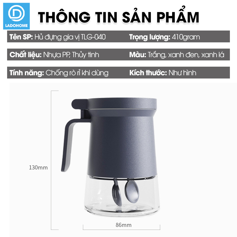 Hủ đựng gia vị loại cao cấp 350ml TLG-040