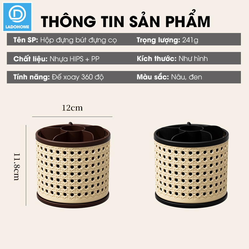 Hộp đựng bút, ống đựng cọ trang điểm chia ngăn JLG25054