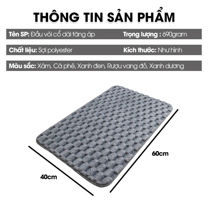 Thảm chùi chân lông nhung vân mai rùa lông dày mềm mịn chống trượt 40x60cm